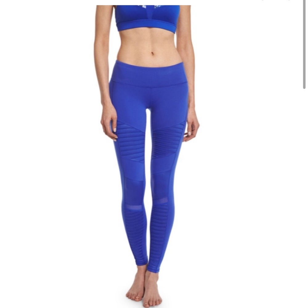 Alo Yoga XXS Blue Moto Leggings NWOT